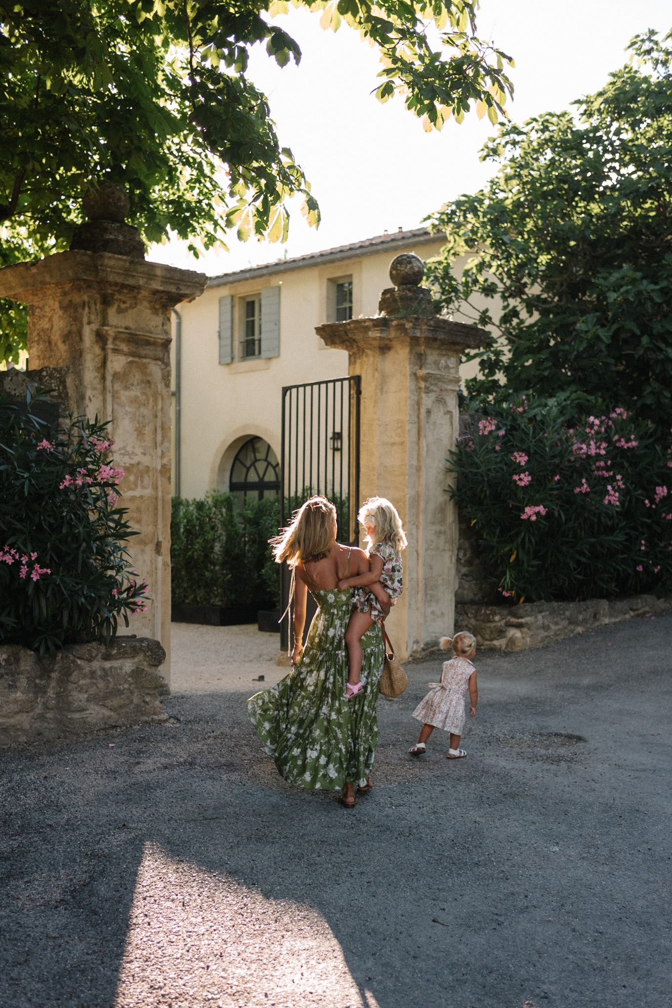 green white floral maxi dress