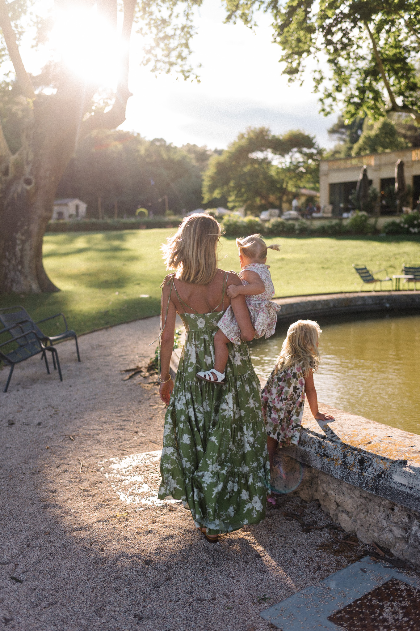 green white floral maxi dress