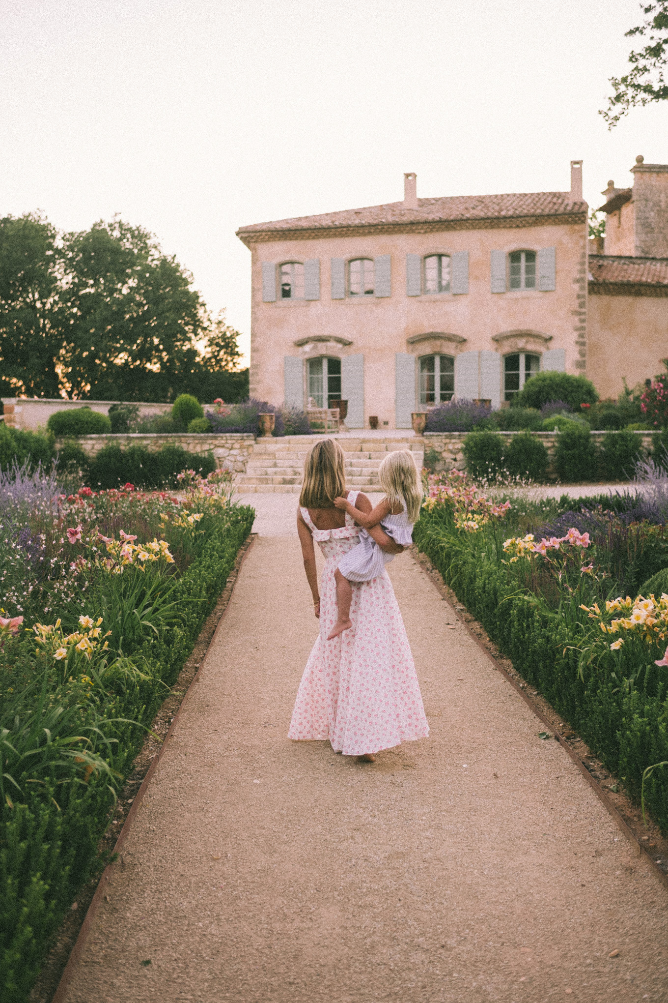 white pink cotton floral midi dress