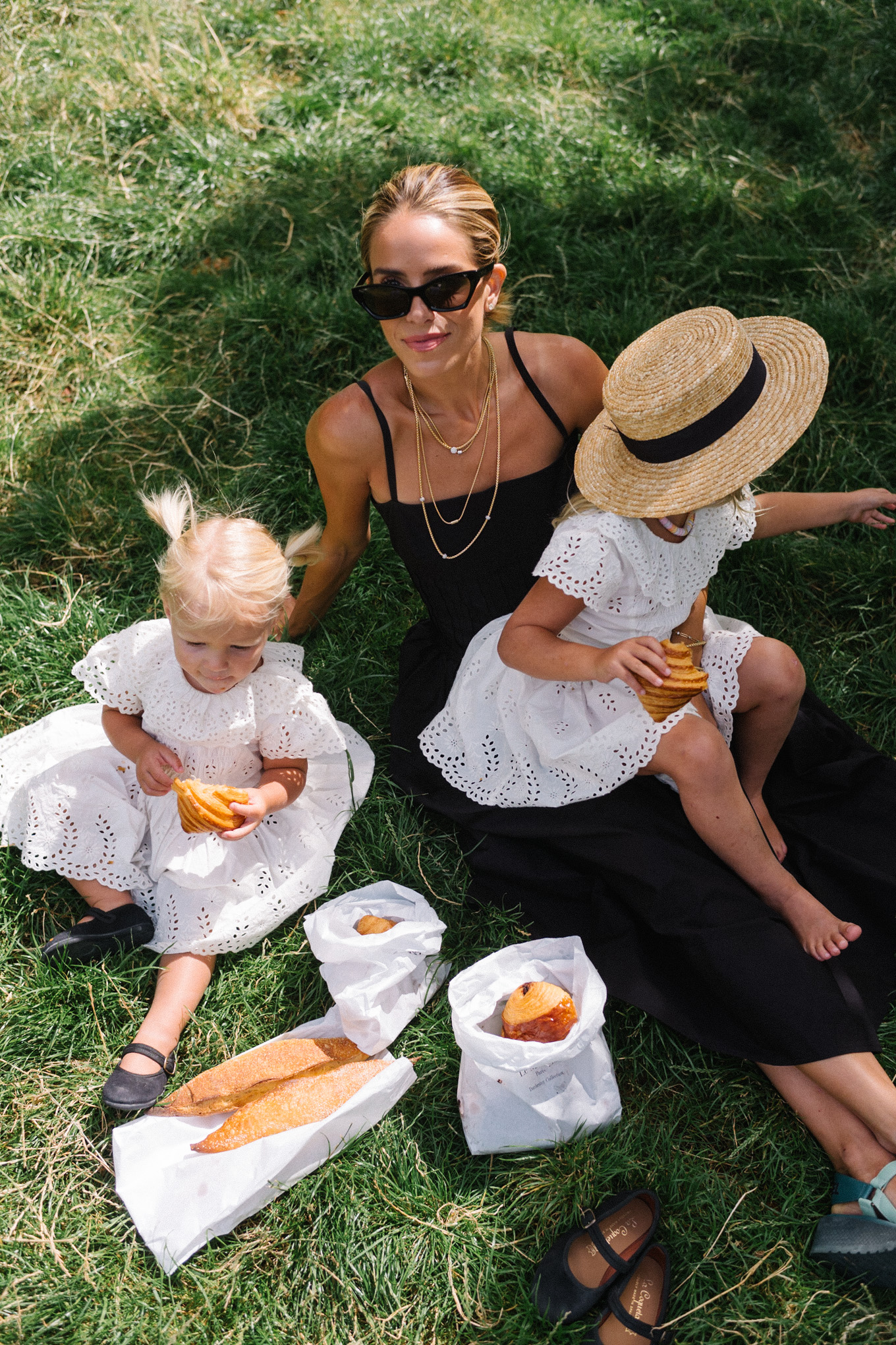 black pleated poplin midi dress