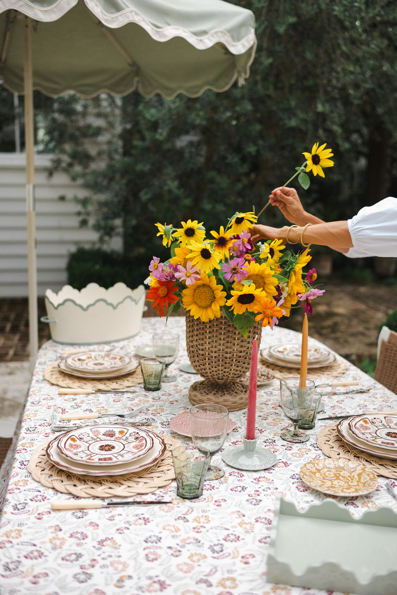 fall floral tablecloth plates placemats table settings