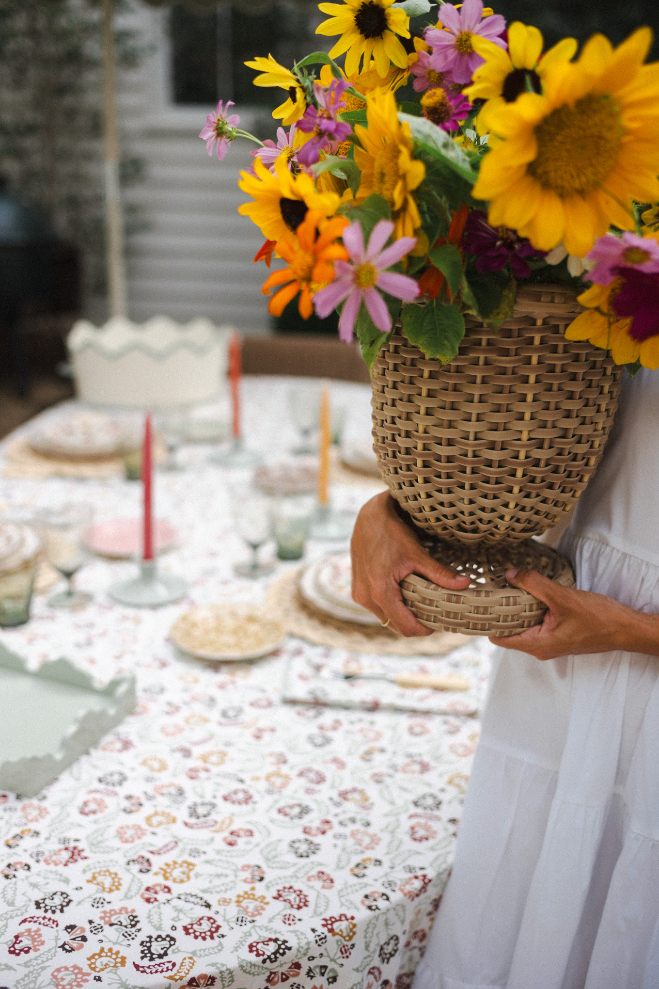 fall floral tablecloth plates placemats table settings