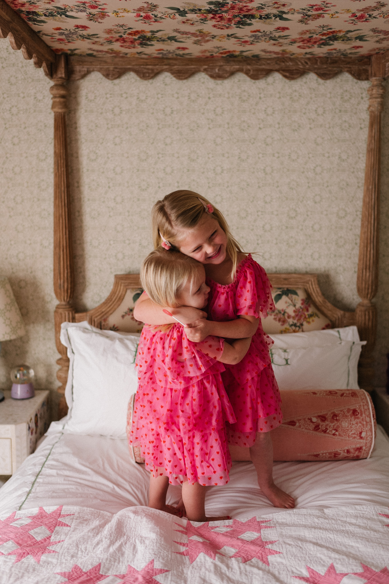 littles pink red heart dress