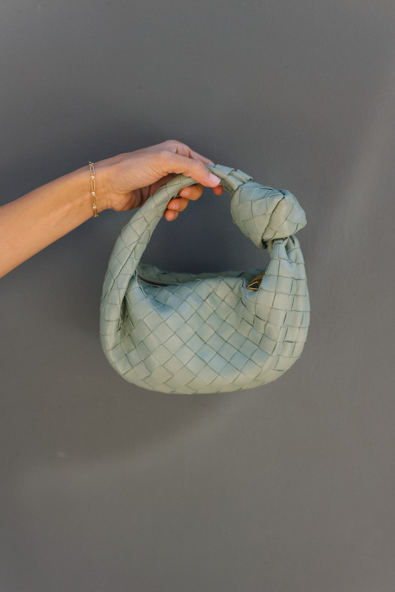 seafoam woven bag